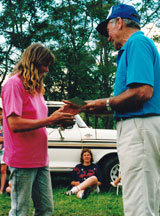 18. Denise Horsfall receiving her fifth Brookvale buckle in 1990