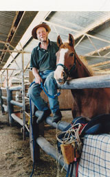 22. Searle Johnston and Too Soon at Bendora stables (photo by Graham Tidy, courtesy of the Canberra Times)